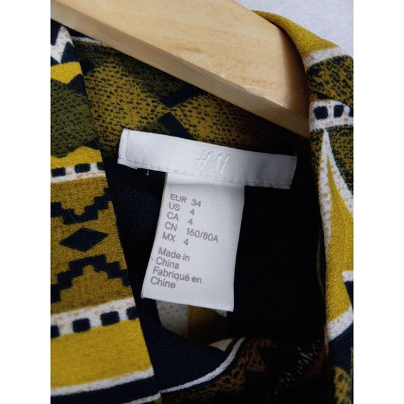 H&M Yellow Aztec long sleeve shirt size 4 - Picture 6 of 6